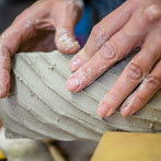 Imogen Taylor Noble at work in her studio 2018